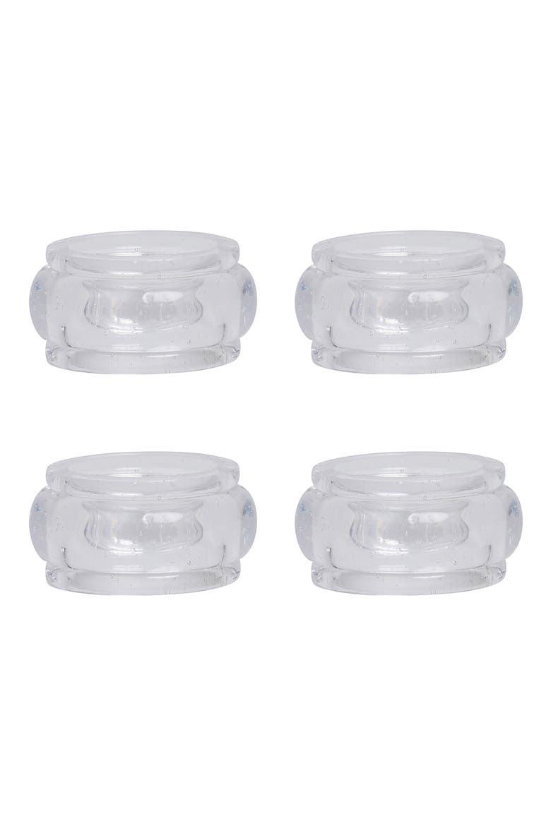 Provence Set of 4 Napkin Rings, Main, color, CLEAR