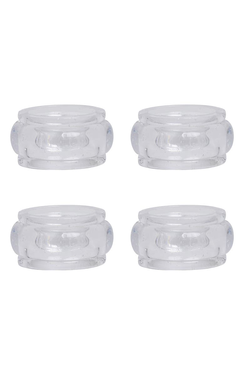 Juliska Provence Set of 4 Napkin Rings, Main, color, Clear