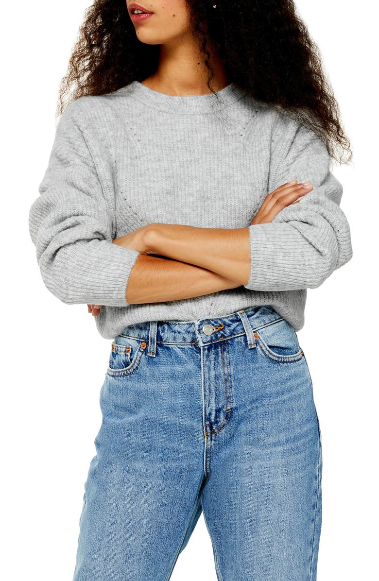 Topshop Crop Sweater, Main, color, 