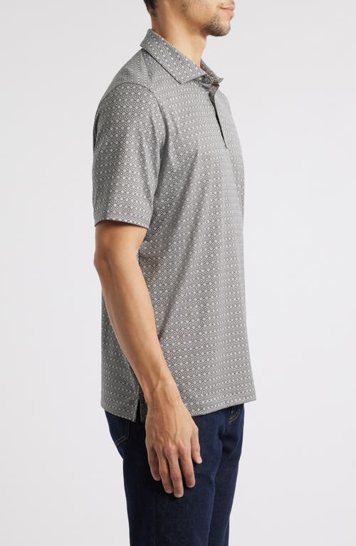 Johnston & Murphy Xc4® + Cool Degree™ Geo Print Performance Golf Polo In Geo Diamonds/gray