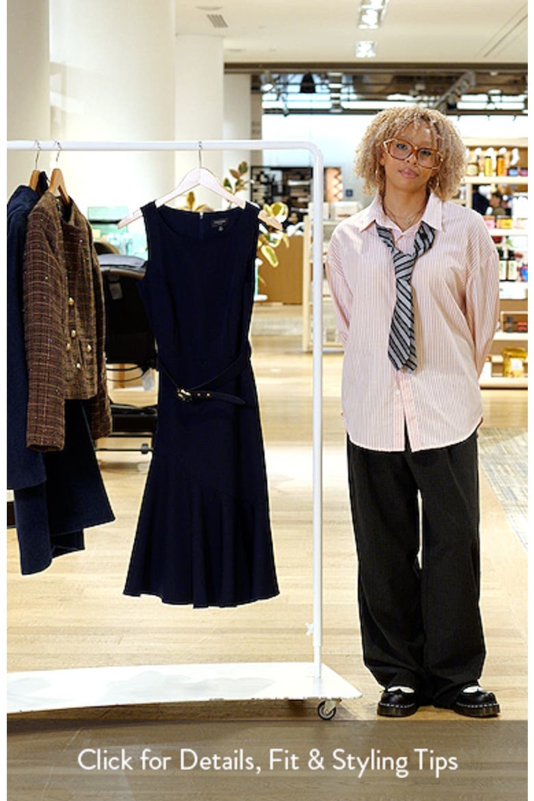 Belted Ruffle Hem Crepe Dress video