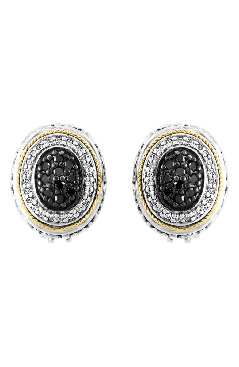 EFFY 18K Gold & Sterling Silver Black Diamond & White Diamond Stud Earrings - 0.55 ctw., Main, color,