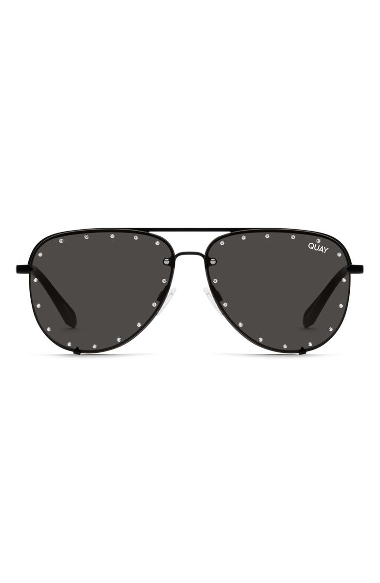 QUAY High Key Rhinestone 60mm Aviator Sunglasses, Main, color,