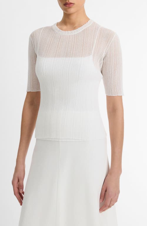 Vince Double Layer Rib Top In Optic White