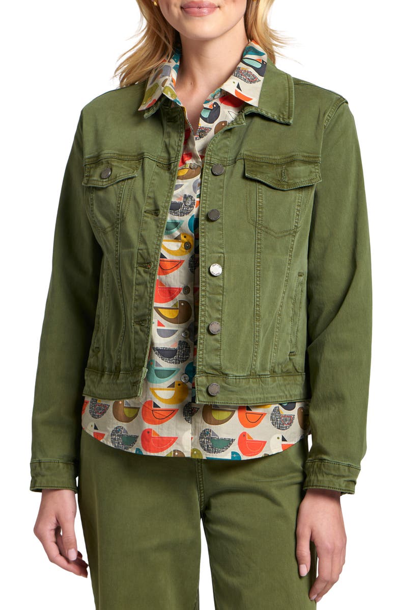 APNY Essential Denim Jacket, Main, color, Olive