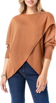 Accouchée Let Loose Crossover Long Sleeve Maternity/Nursing Knit Top