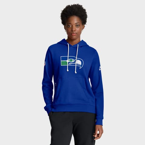 Women's Nike Royal Seattle Seahawks Throwback Sideline Standard Issue Dri-FIT Hoodie