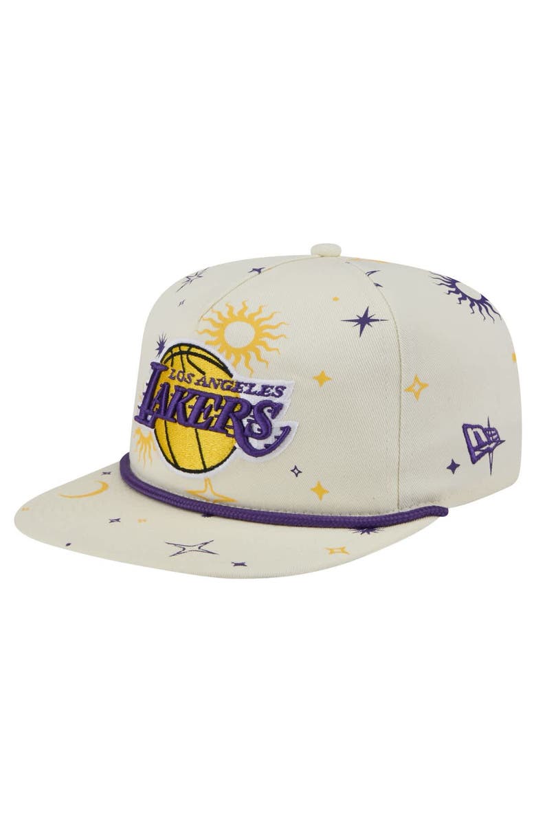 New Era Men's New Era Cream Los Angeles Lakers Lunar Golfer Snapback Hat, Main, color, Cream