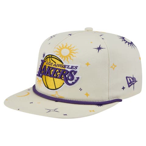 Men's New Era Cream Los Angeles Lakers Lunar Golfer Snapback Hat