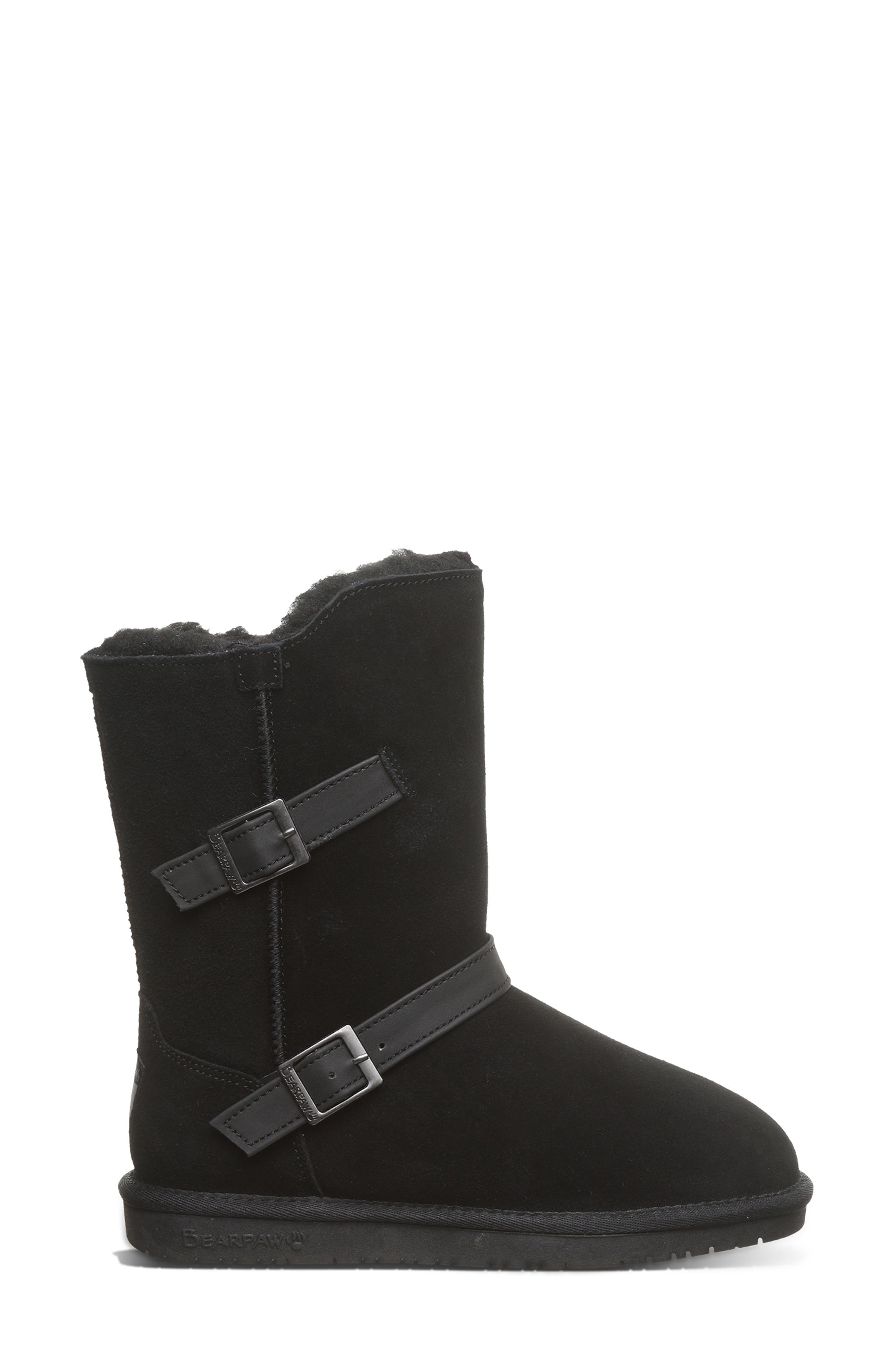 BEARPAW Valerie Faux Shearling Lined Boot, Alternate, color, Black
