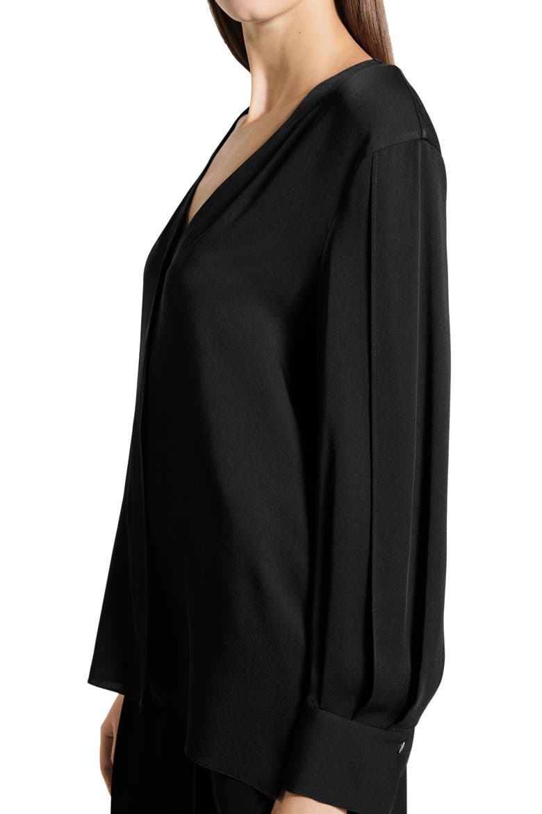 Woven Silk Shirt, Alternate, color, BLACK