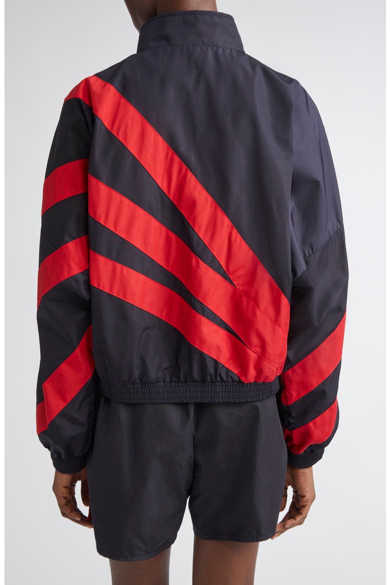 Woven Satin Windbreaker, Alternate, color, BLACK RED