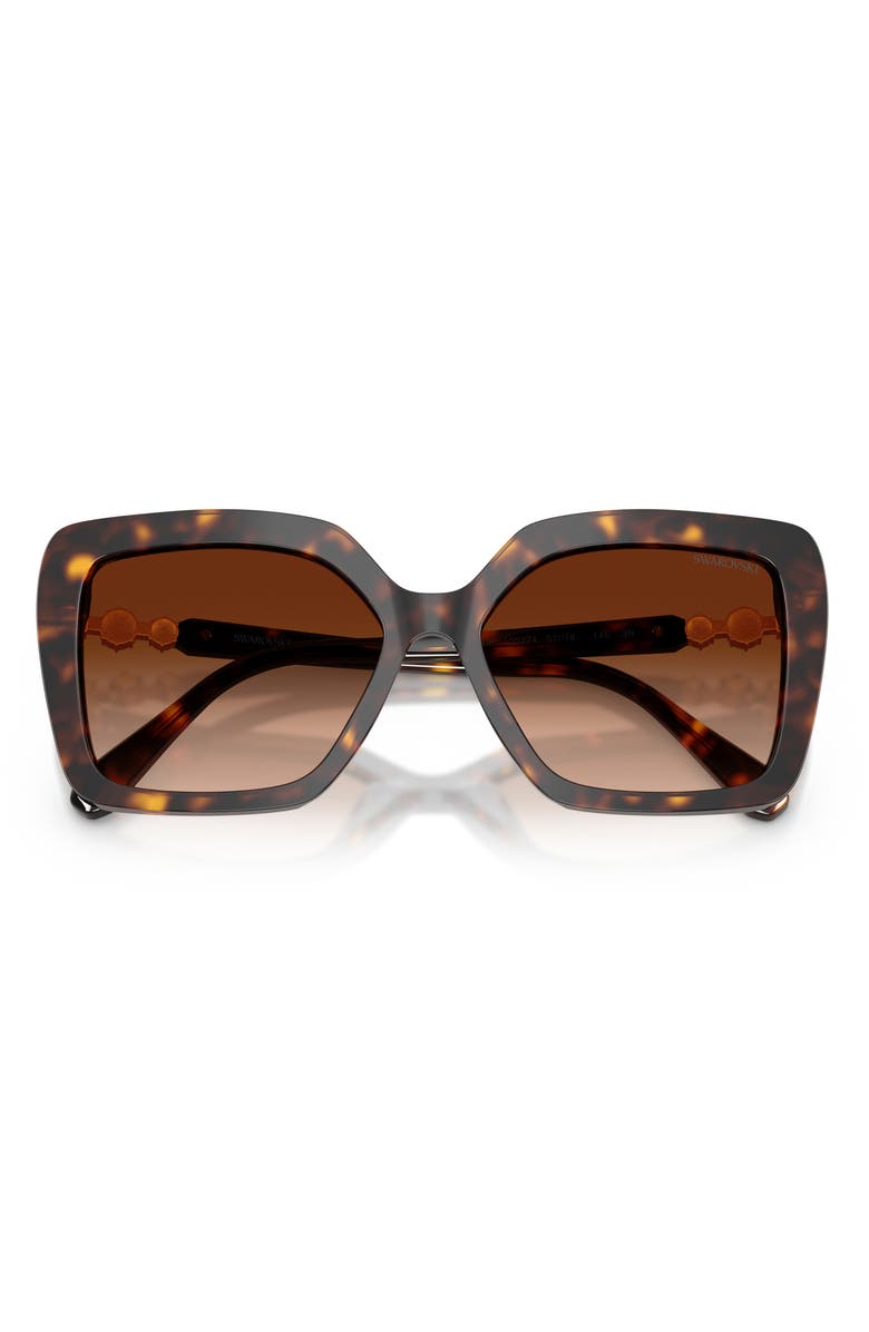 Swarovski 57mm Butterfly Sunglasses, Alternate, color, Havana / Brown Gradient