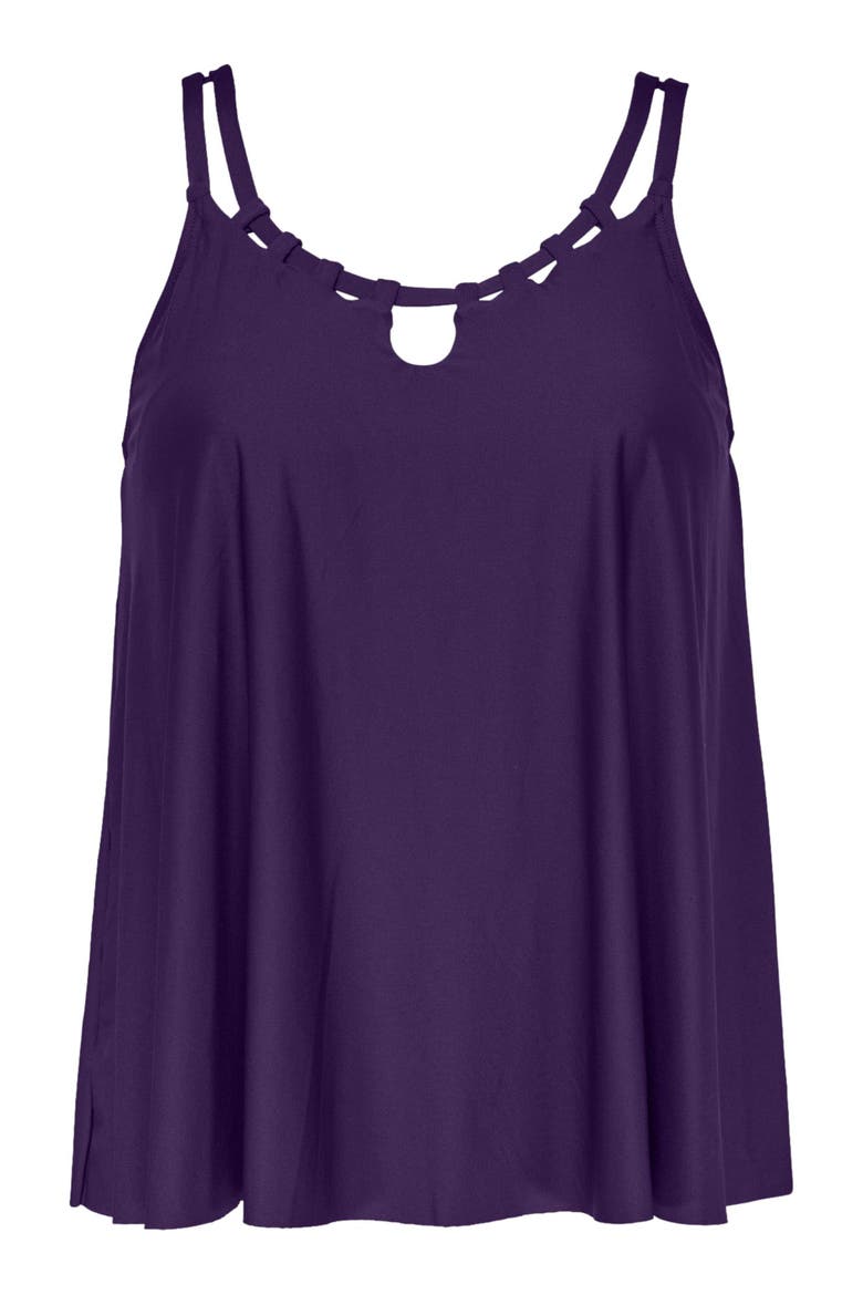 Sadie Tankini Swimsuit Top, Alternate, color, Paradise Plum