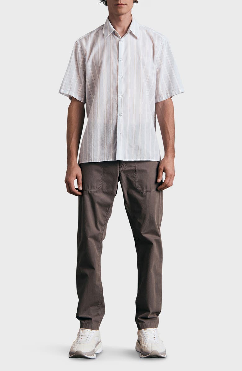 rag & bone Dalton Stripe Short Sleeve Button-Up Shirt, Alternate, color, Blustripe