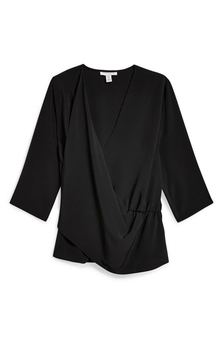 Topshop Dina Drape Panel Blouse, Alternate, color, 