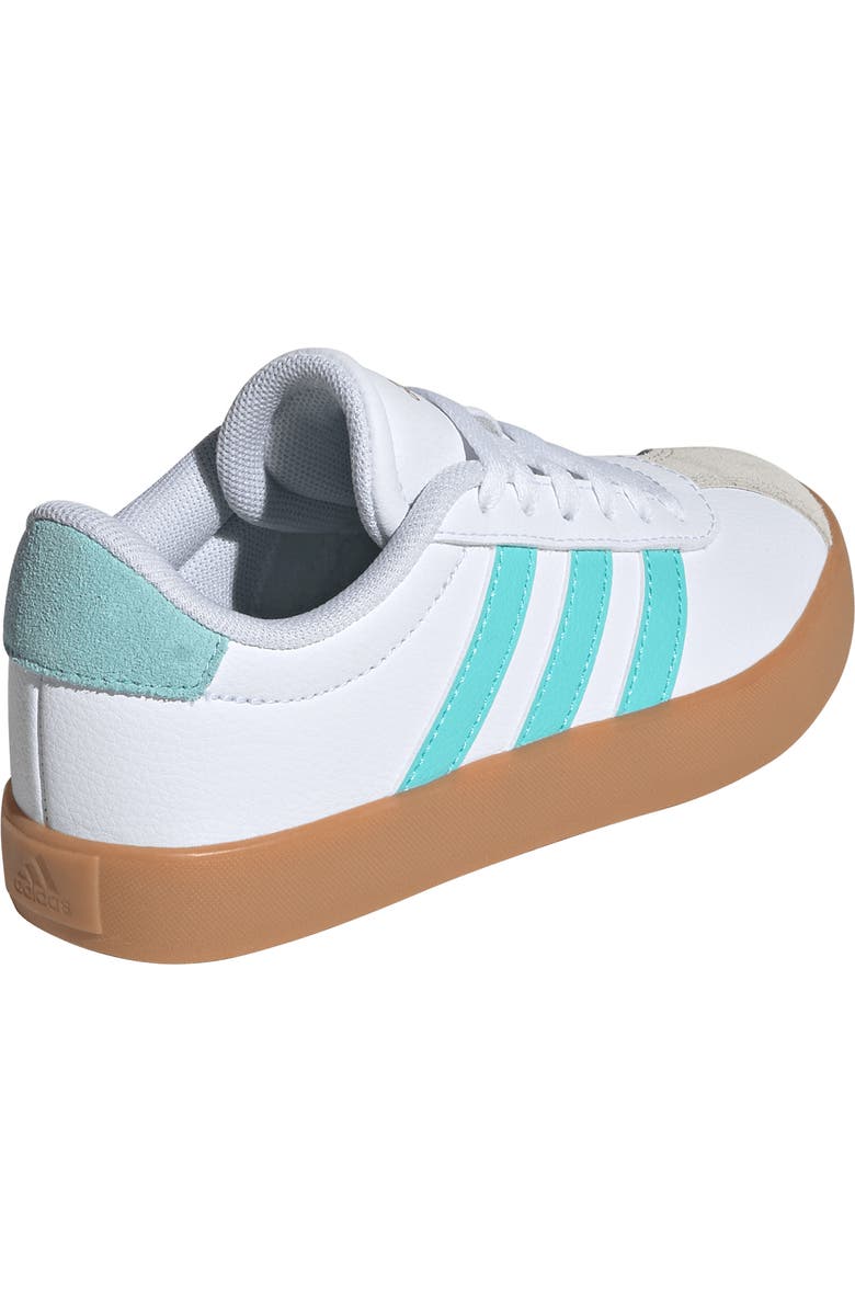 adidas Kids' VL Court 3.0 Sneaker, Alternate, color, White/ Flash Aqua/ Alumina