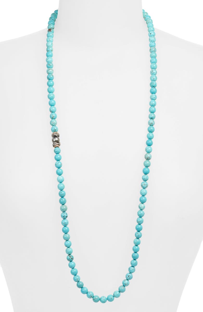 Armenta Armena New World Magnesite & Pearl Beaded Long Necklace, Main, color,