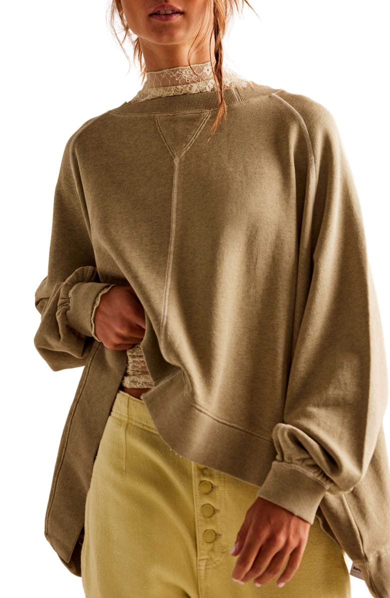 Free People Rework It and Reverse It Exposed Seam Cotton Sweatshirt, Main, color,