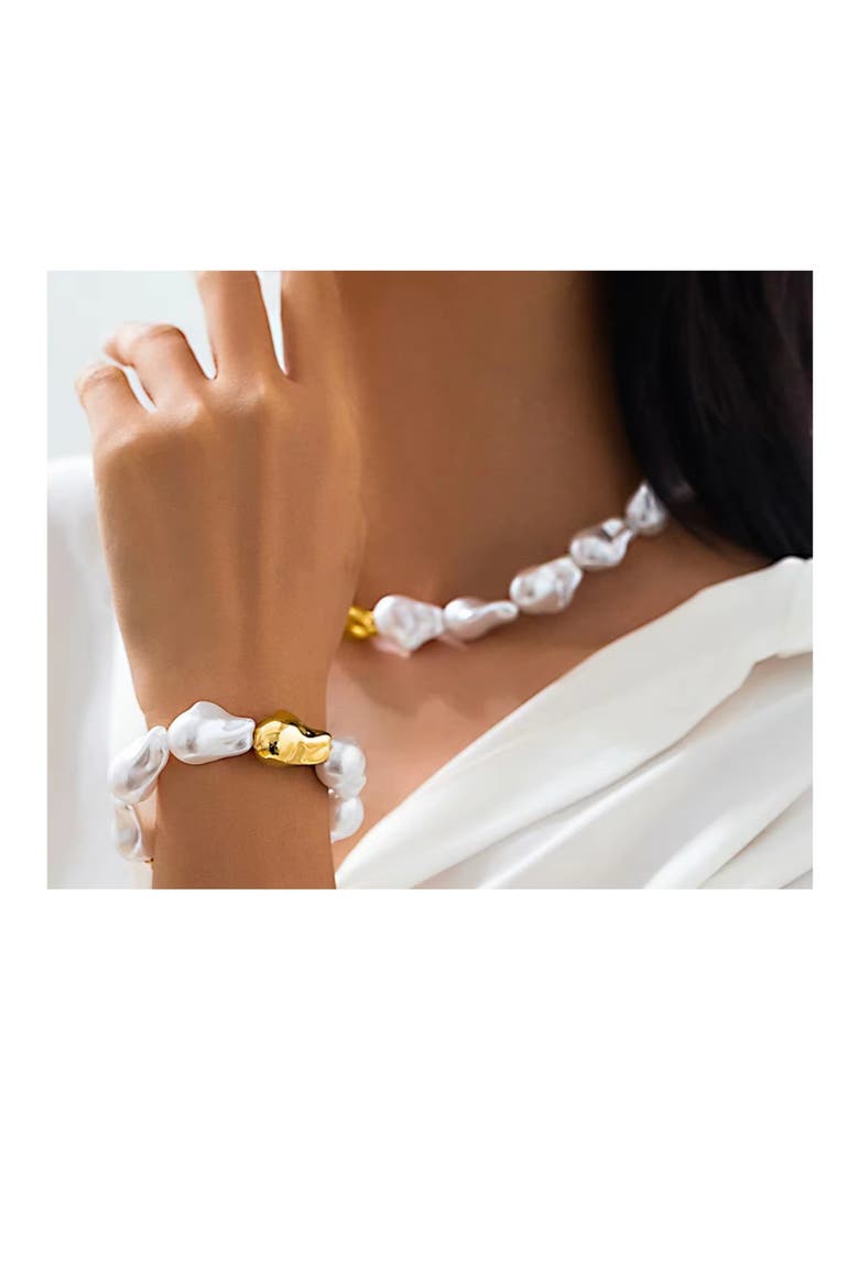 Ansley Faux Pearl Bracelet, Alternate, color, GOLD