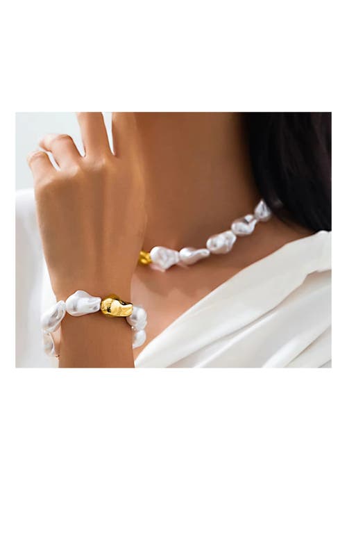 Macrae & Co . Ansley Faux Pearl Bracelet In White