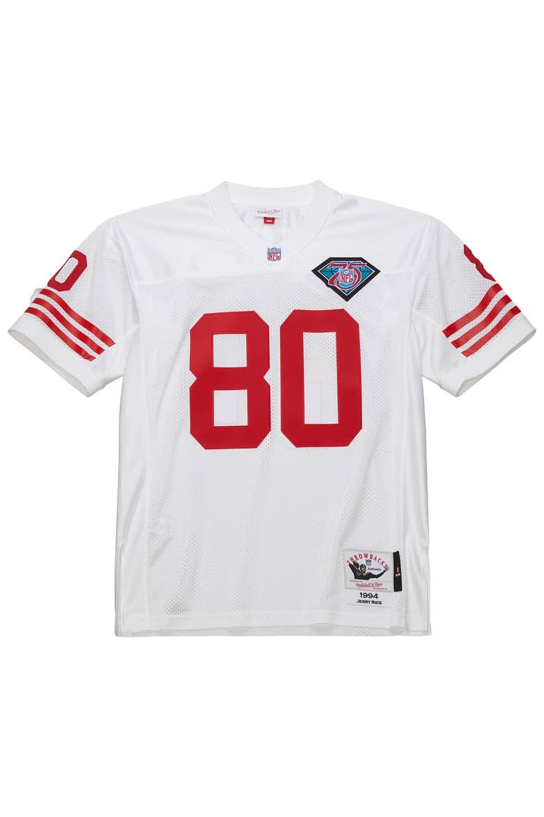 Men's Mitchell & Ness Jerry Rice White San Francisco 49ers 1994 Authentic Throwback Retired Player Jersey, Alternate, color, White