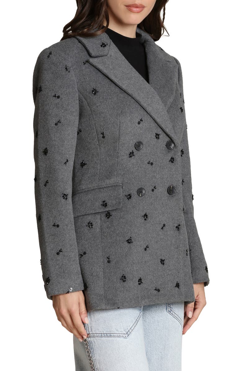 Avec Les Filles Hourglass Beaded Jacket, Alternate, color, Charcoal Grey