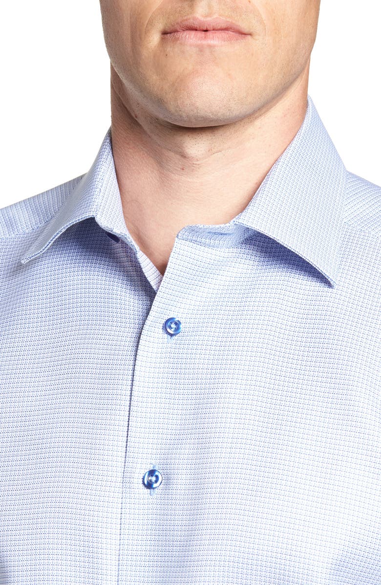 David Donahue Trim Fit Check Dress Shirt, Alternate, color, 