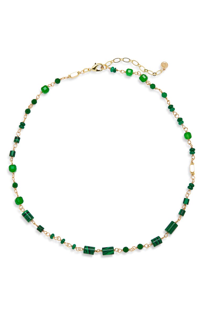 Panacea Beaded Short Necklace, Main, color, Green