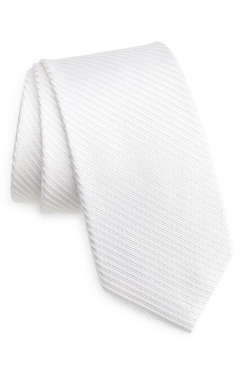 Duchamp Textured Silk Tie In White