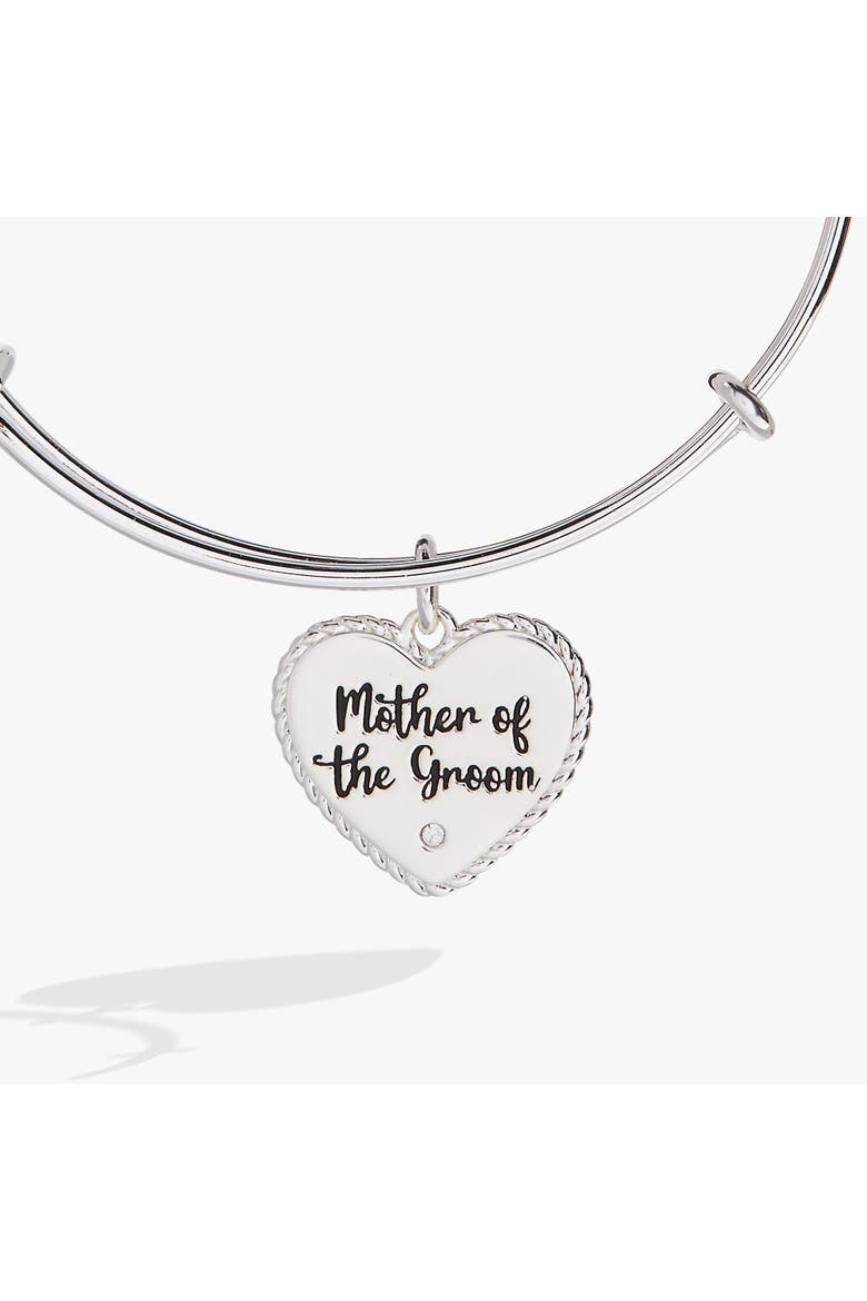 Mother of the Groom Heart Bangle, Alternate, color, Silver