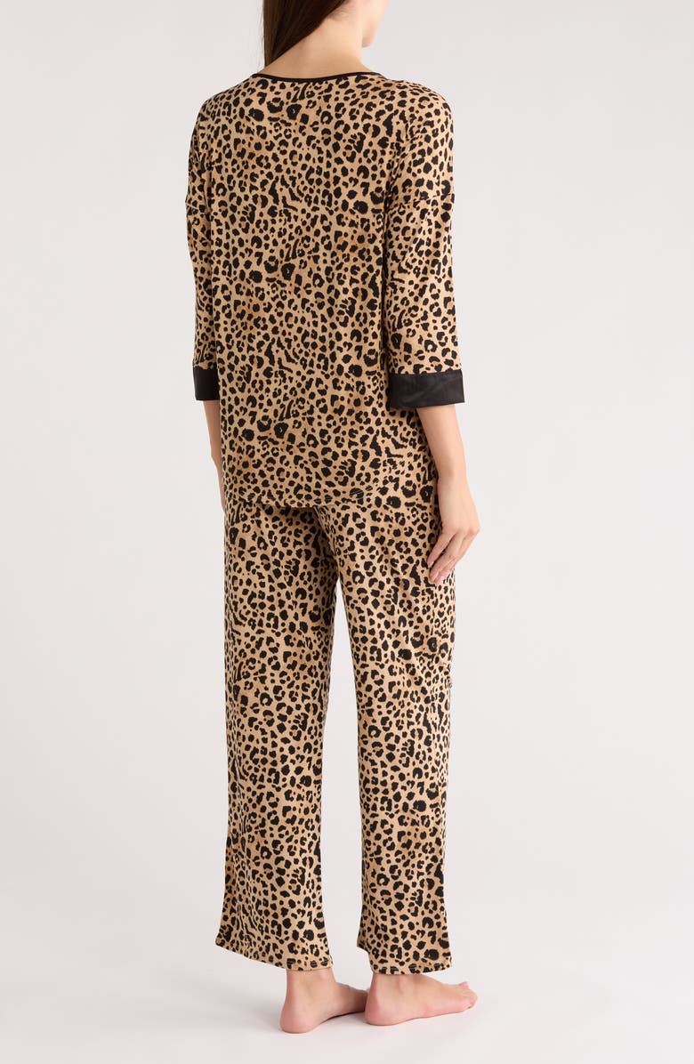 Natori Leopard Print Top & Pants Pajamas, Alternate, color, Cheetah