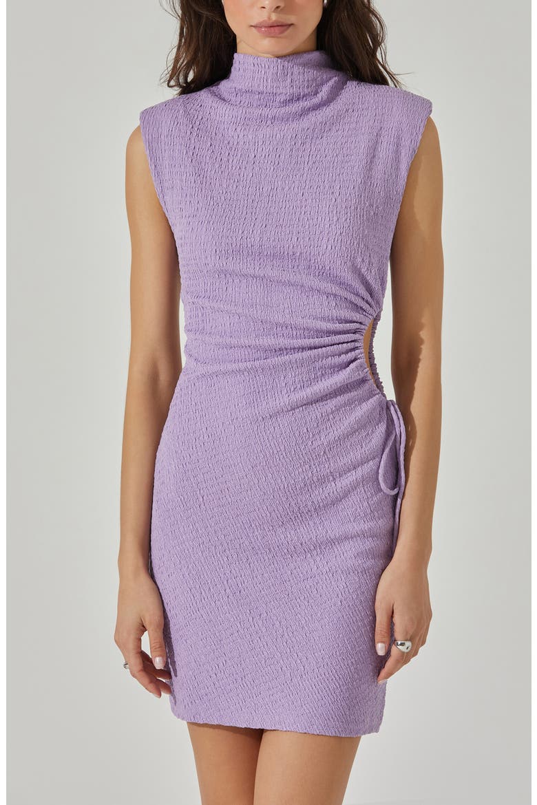 Side Ruched Cutout Detail Minidress, Alternate, color, LAVENDER