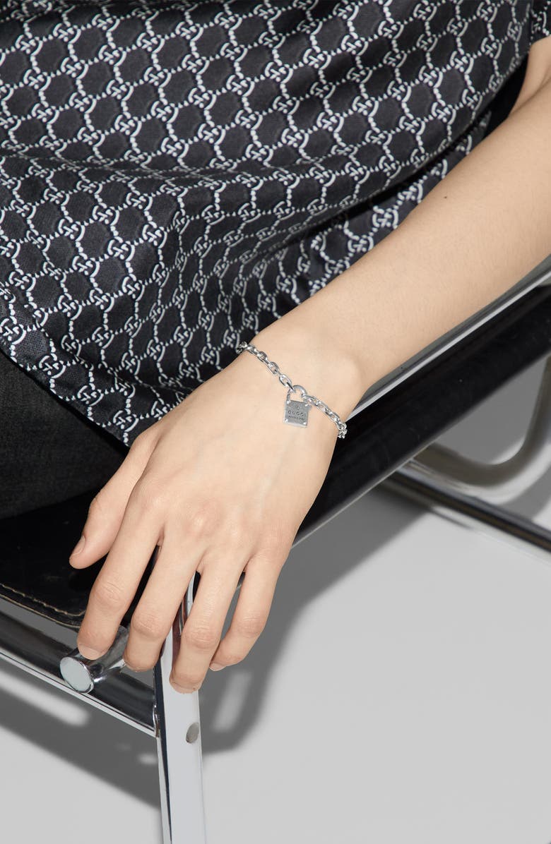 Gucci Trademark Lock Pendant Bracelet, Alternate, color, 