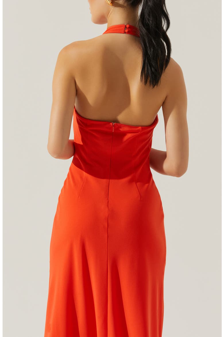 dalisay cowl neck halter dress Dalisay Cowl Neck Halter Maxi Dress (Women)