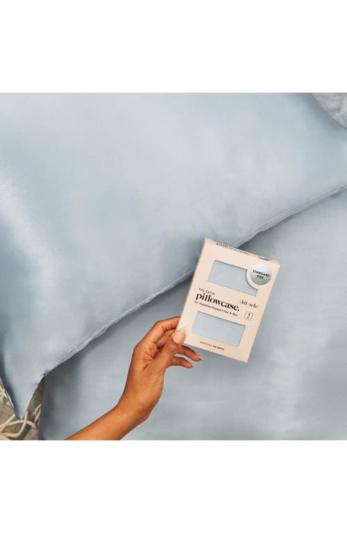 Kitsch Standard Satin Pillowcase In Haze Blue