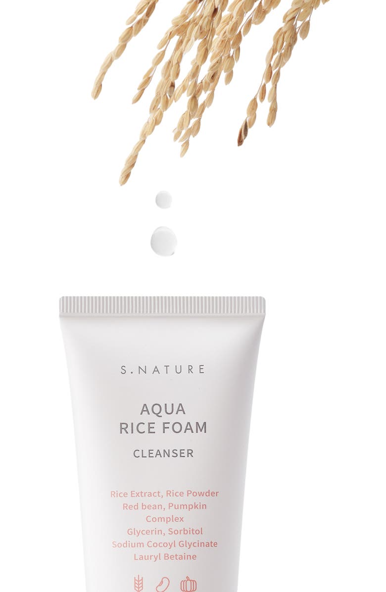 S.NATURE AQUA RICE FOAM CLEANSER, 160ml, Alternate, color,