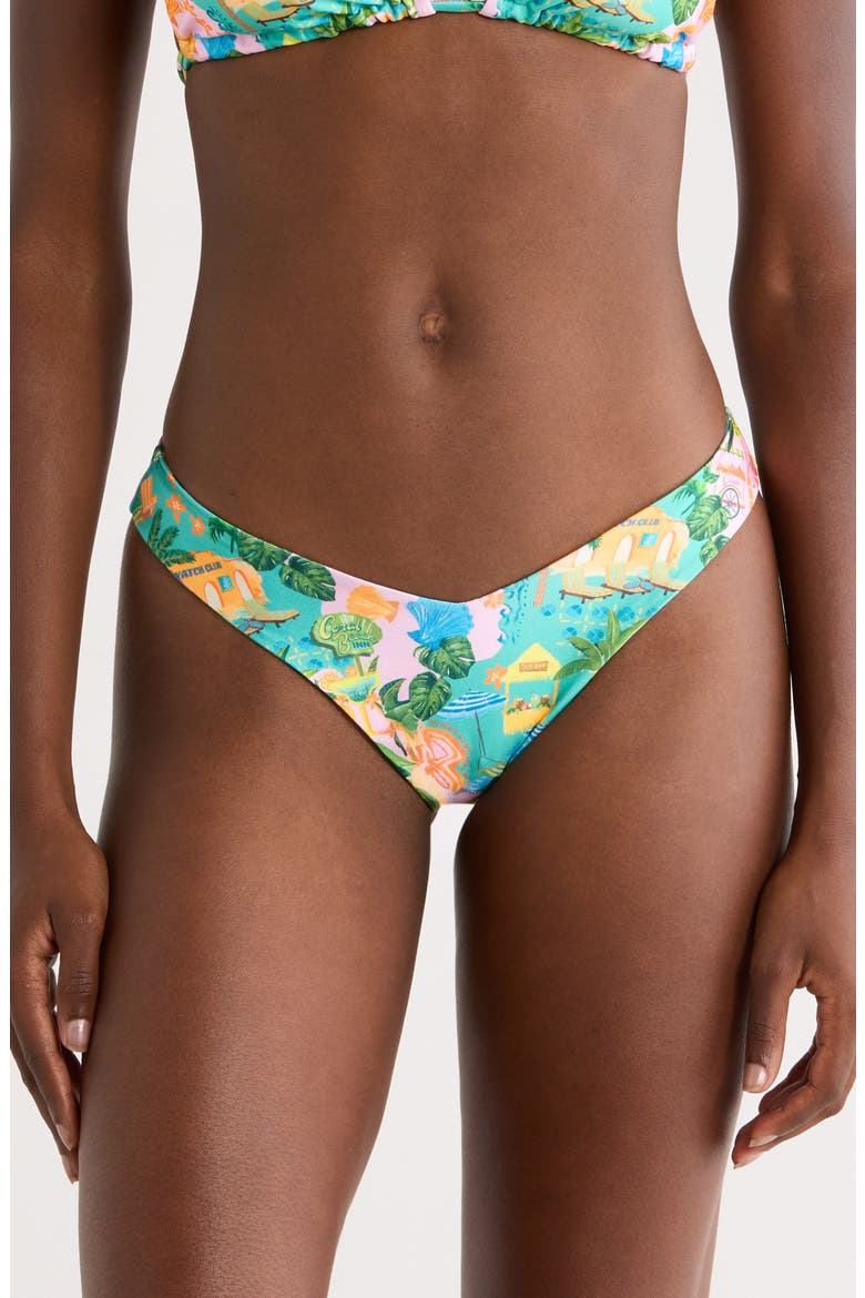 Y-Cut Cheeky Bikini Bottoms, Main, color, SUNLIT SPRITZ