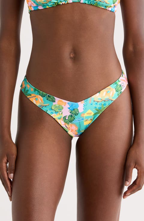 Y-Cut Cheeky Bikini Bottoms