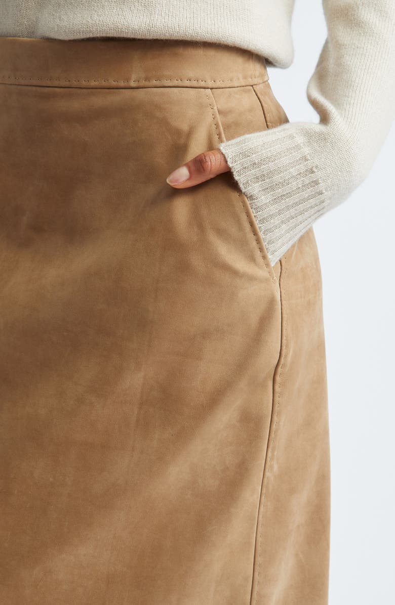 Max Mara Calcio Suede Pencil Skirt, Alternate, color,