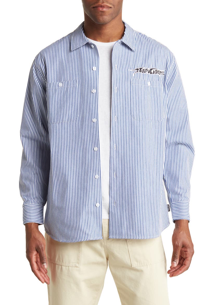 Oversize Work Shirt, Main, color, BLUE/ BLACK/ WHITE