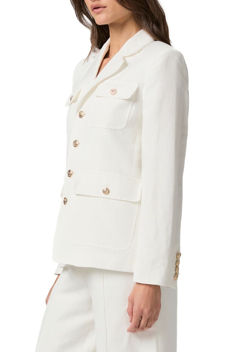 Reign Linen Blend Blazer, Alternate, color, WHITE