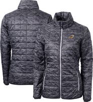 Cutter & Buck Women's Cutter & Buck  Black Akron RubberDucks Rainier PrimaLoft Eco Insulated Camo Full-Zip Puffer Jacket