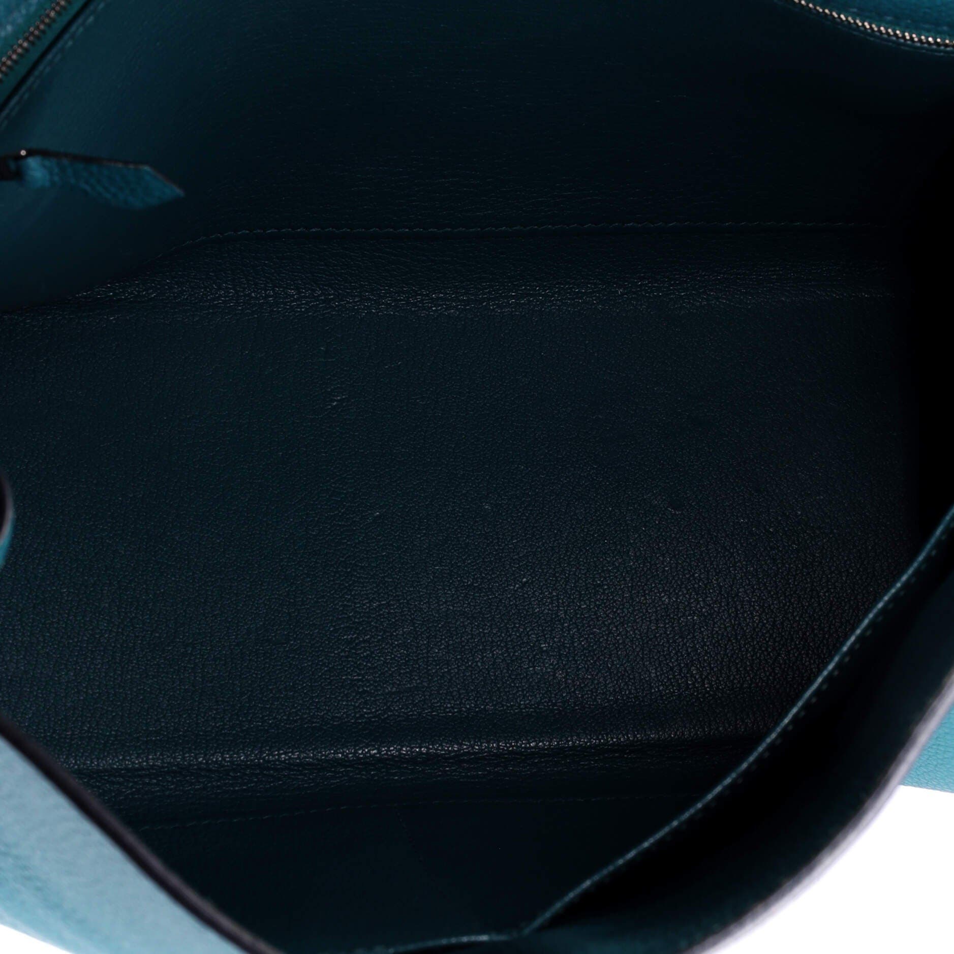 Pre-Owned Hermes Kelly Handbag Blue Togo with Palladium Hardware 32, Alternate, color, Bleu Izmir