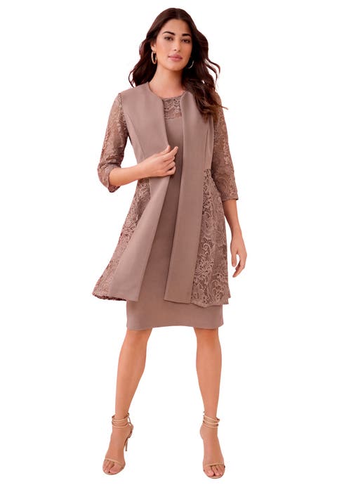 Stretch Paisley Lace Jacket Dress