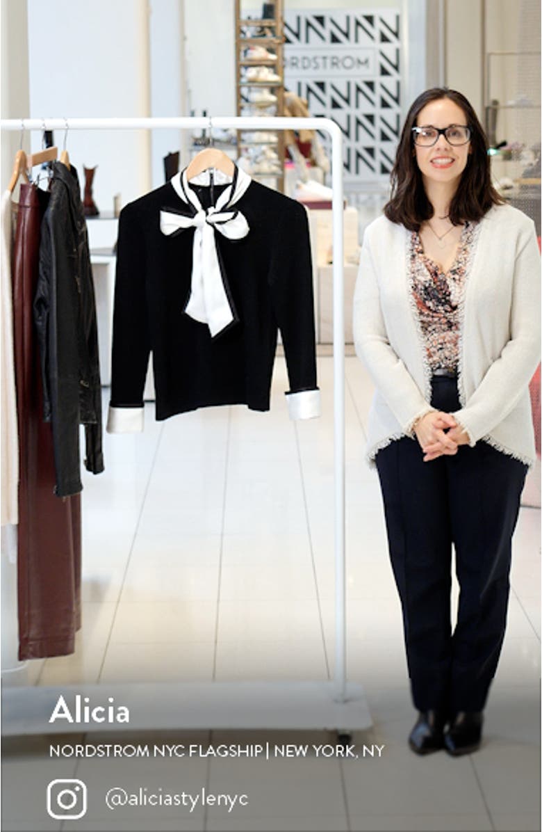 Justina Mixed Media Wool Sweater, sales video thumbnail