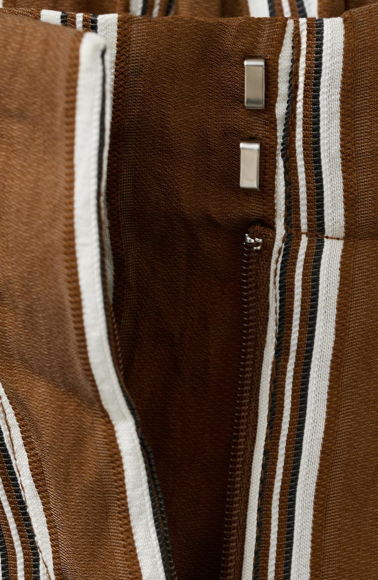 MANGO Pantalon Salsi Stripe Straight Leg Pants, Alternate, color, Brown