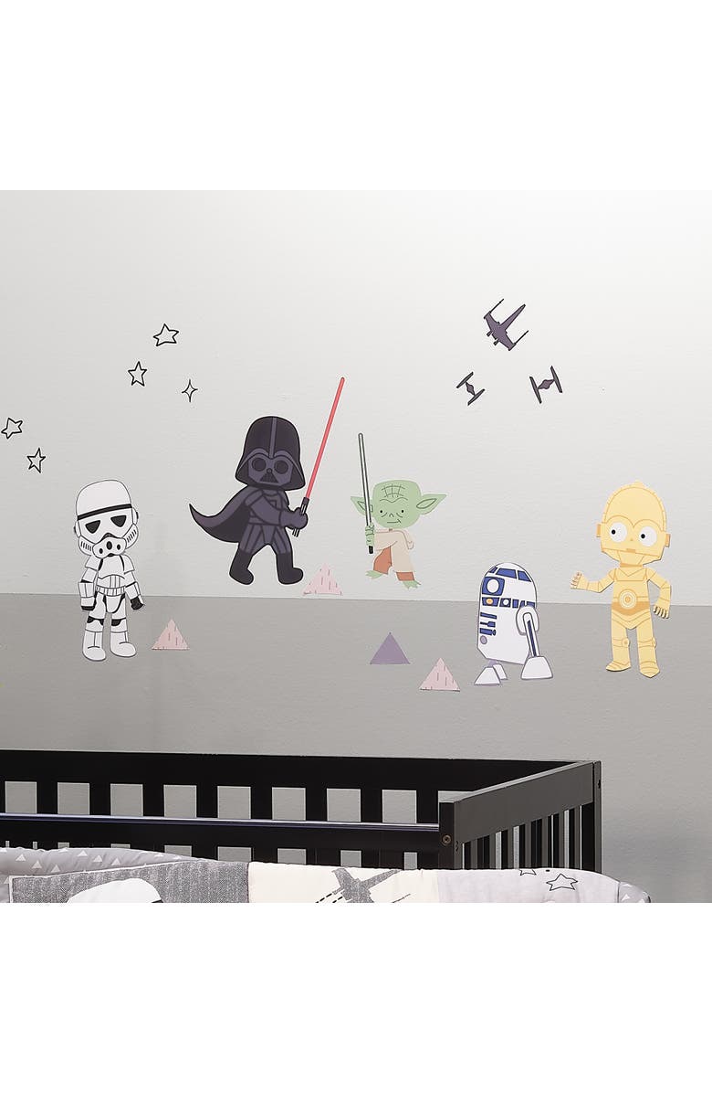 Lambs & Ivy Star Wars Classic Wall Decals - Yoda, Darth Vader, R2-D2, C-3PO, Alternate, color, Multicolor