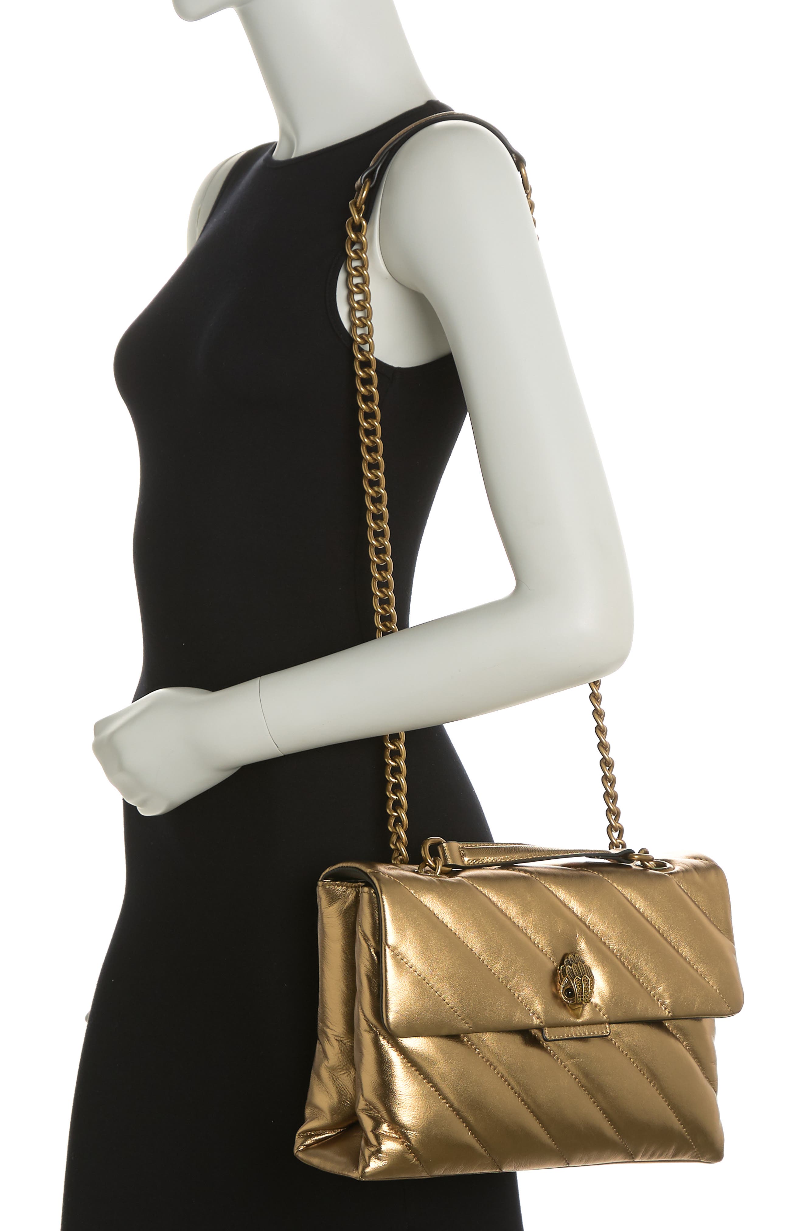 Kurt Geiger London Large Soho Leather Shoulder Bag, Alternate, color, Bronze