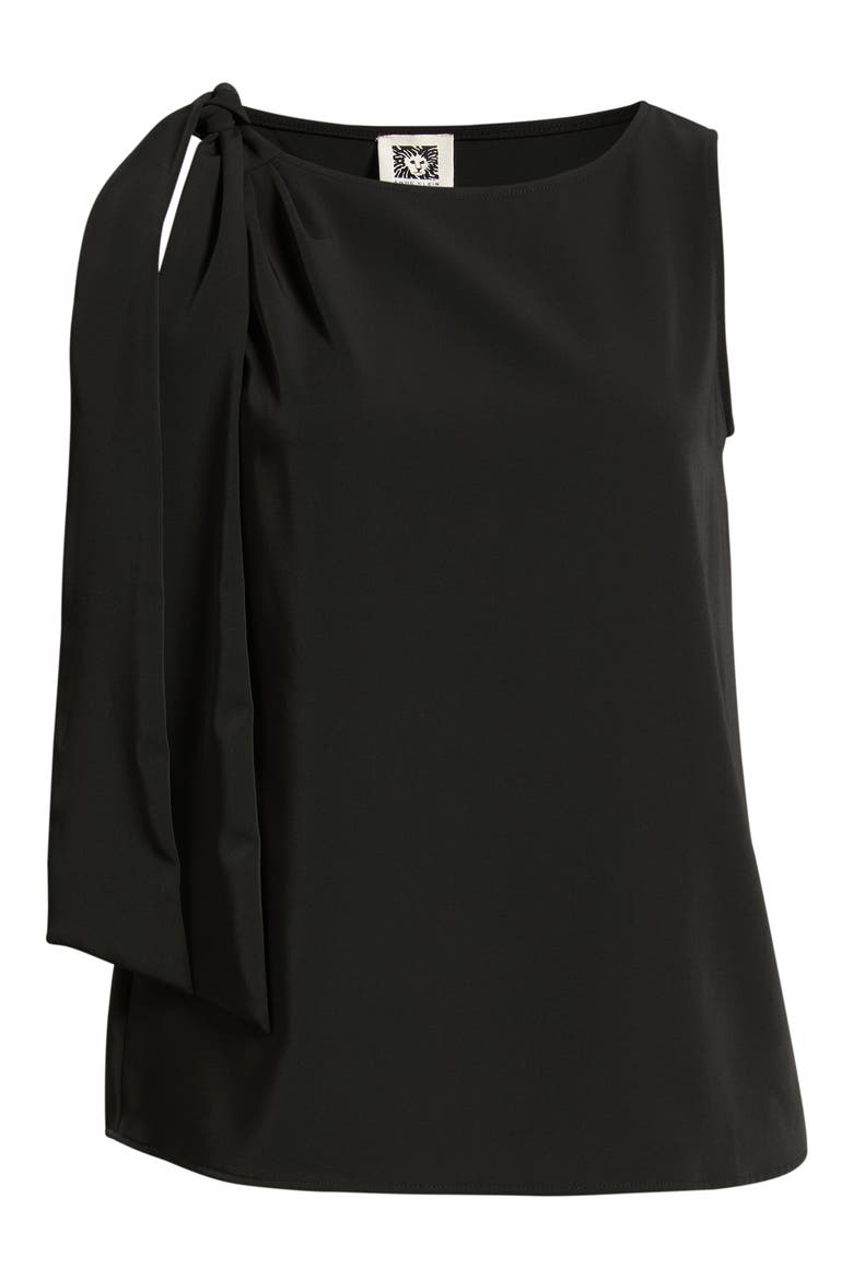 Tie Shoulder Sleeveless Top, Alternate, color, ANNE BLACK